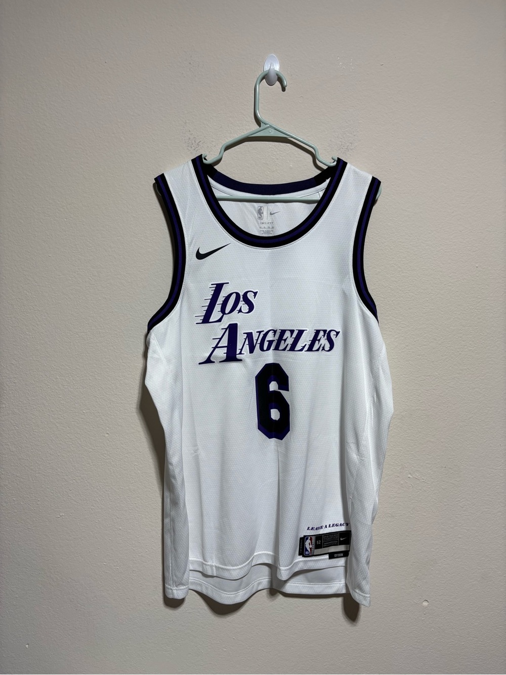 NBA White City Edition Basketball Jersey with Purple Accent